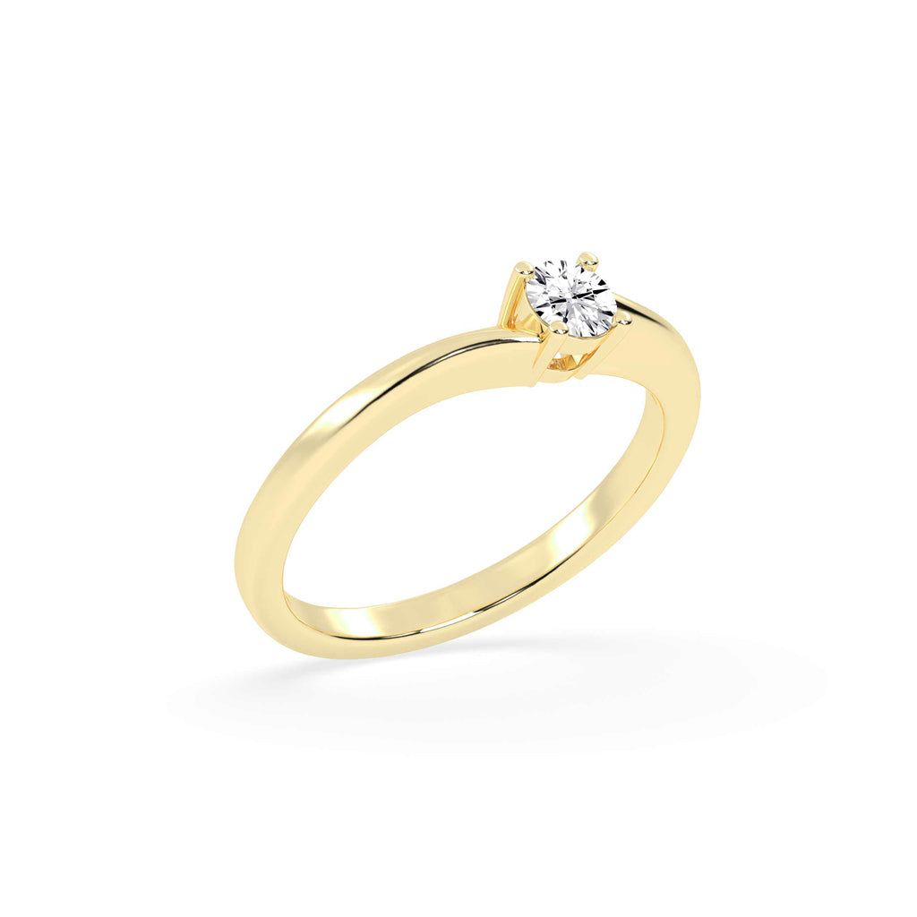 Solietta basket shape round cut solitaire lab diamond ring