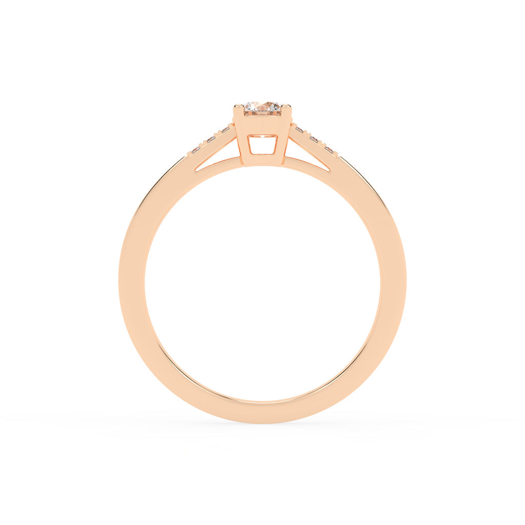 Deliranna four prong round cut delicate lab diamond ring