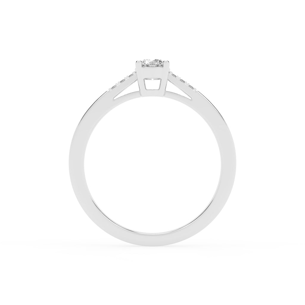 Deliranna four prong round cut delicate lab diamond ring