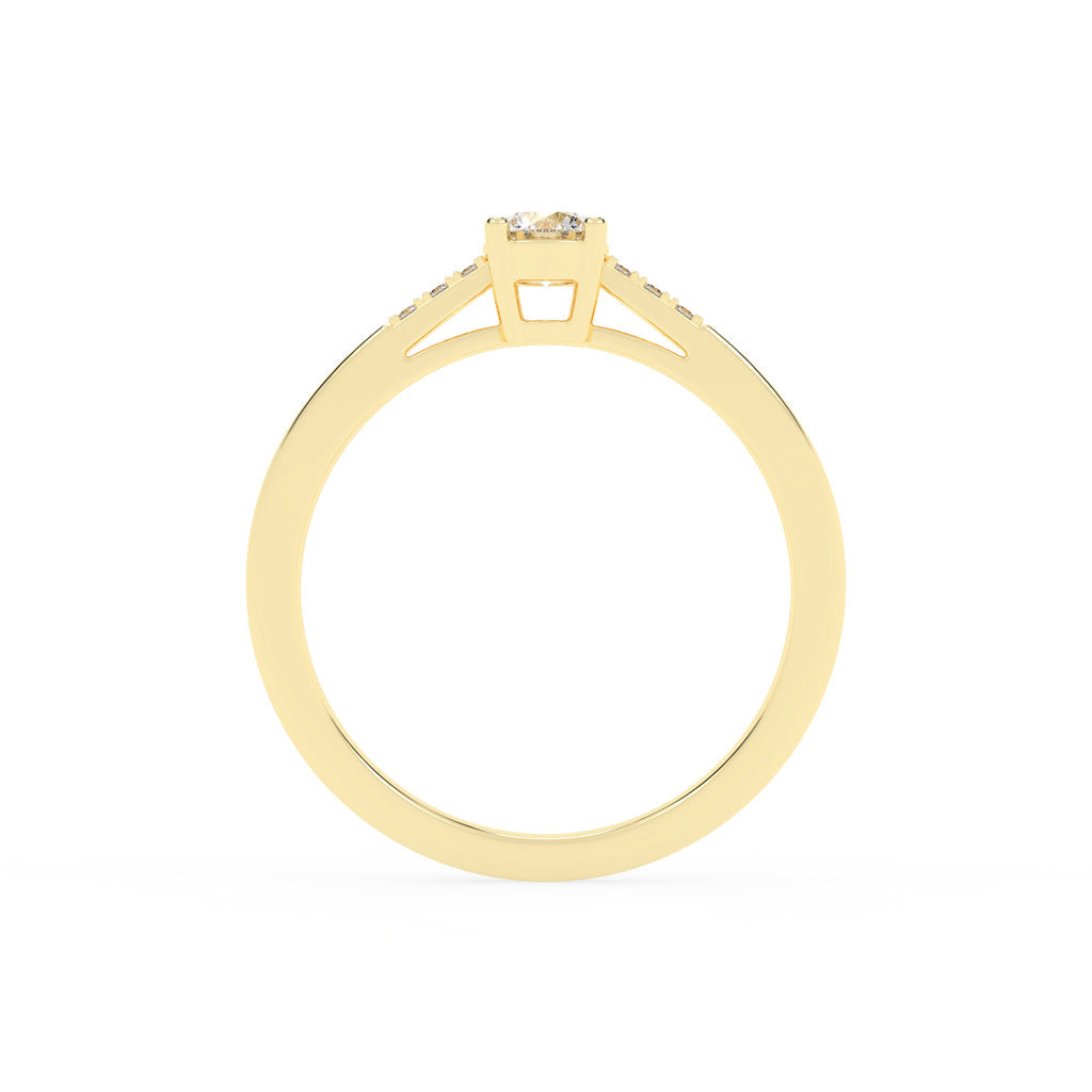 Deliranna four prong round cut delicate lab diamond ring