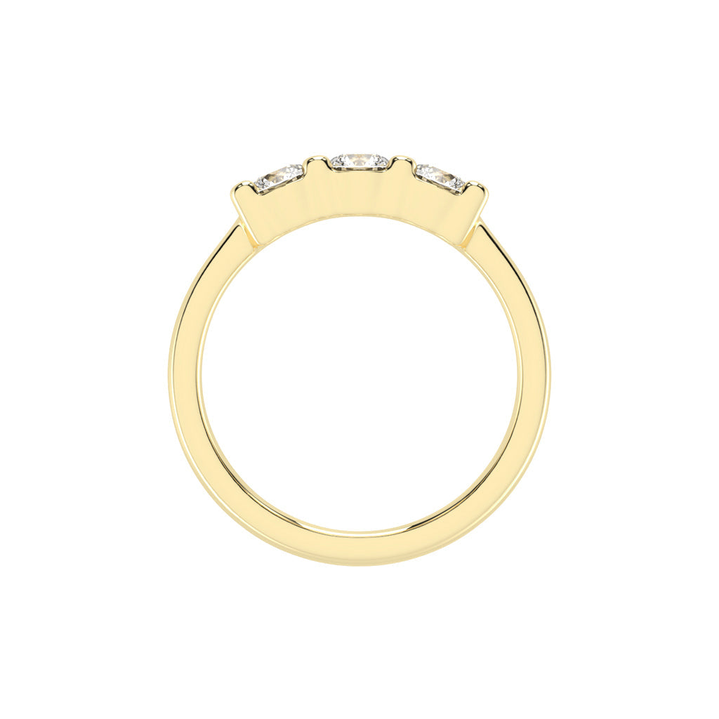 Trisona 1ct classic round cut three stone lab diamond ring