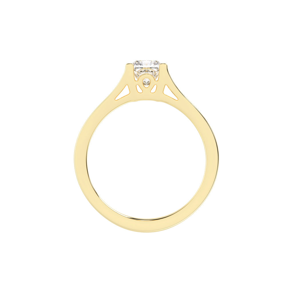 Solivora split shank Princess cut solitaire lab diamond ring