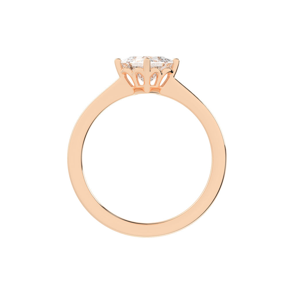 Solivea Petite Claw Princess cut solitaire lab diamond ring