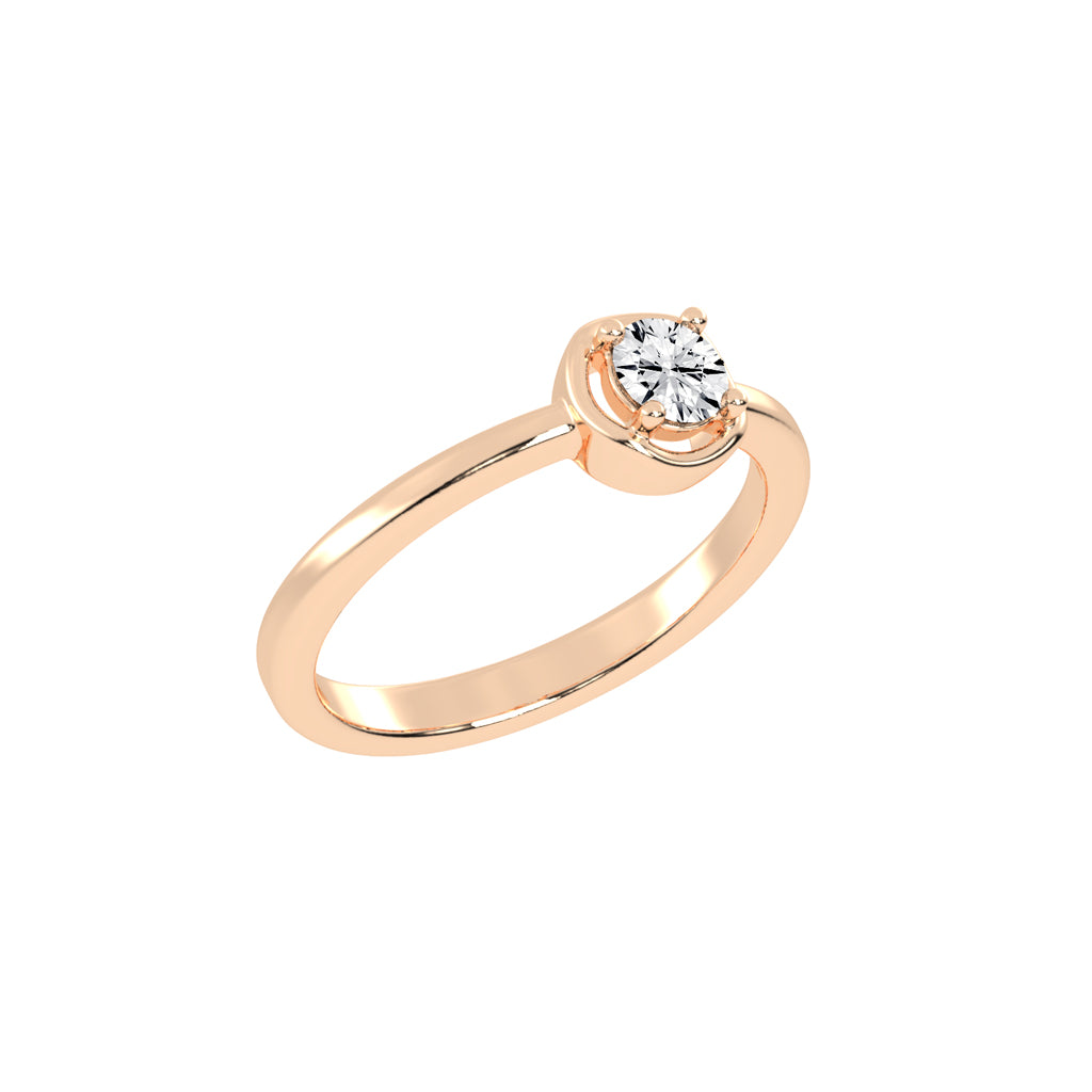 Delurea straight round cut delicate lab diamond ring