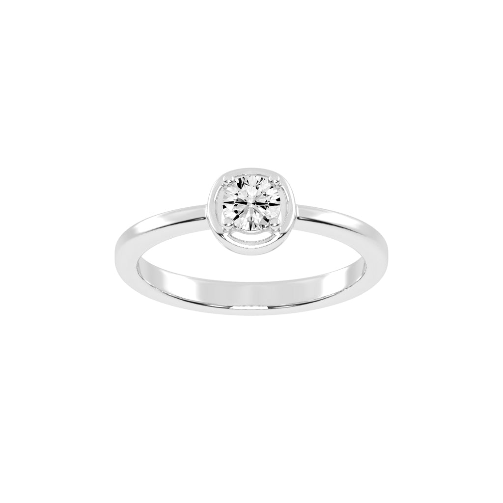 Delurea straight round cut delicate lab diamond ring