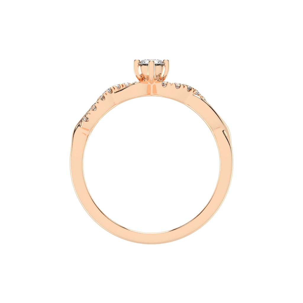 Twisted Sparkle Solitaire Ring