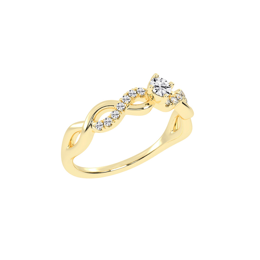 Twisted Sparkle Solitaire Ring