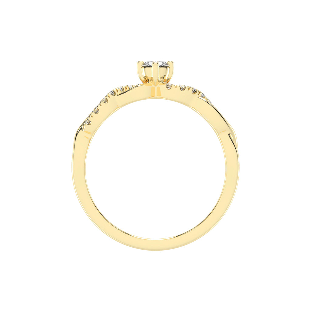 Twisted Sparkle Solitaire Ring