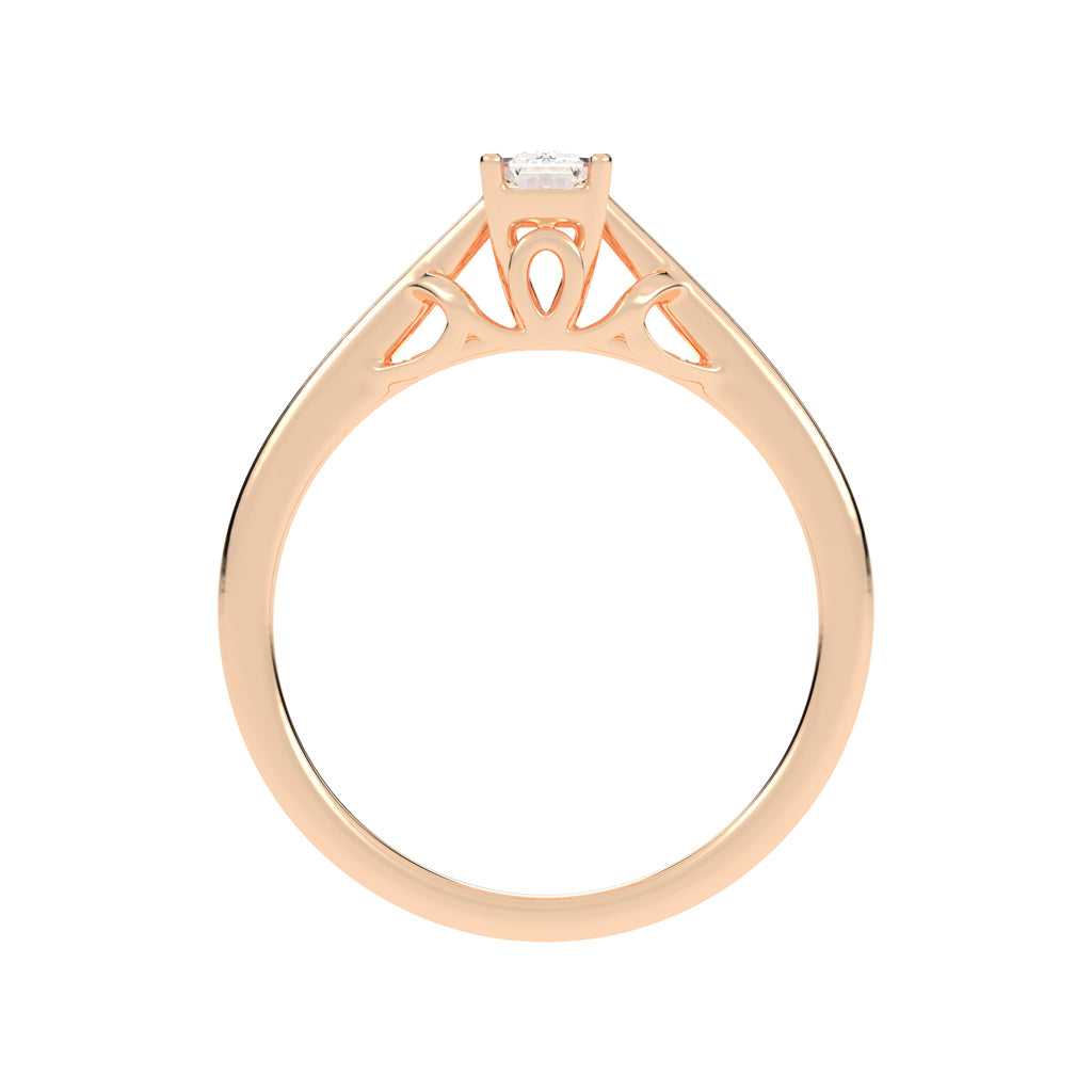 VintageInspired EmeraldCut Solitaire Ring