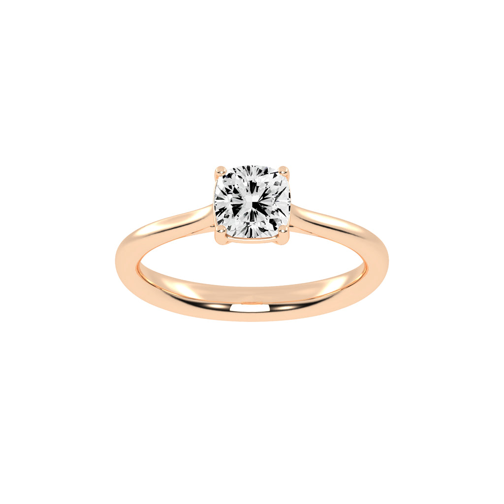 Diamtique Cushion cut solitaire lab diamond ring