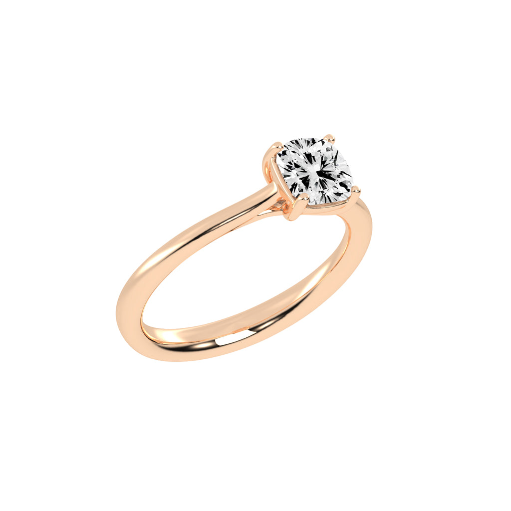Diamtique Cushion cut solitaire lab diamond ring