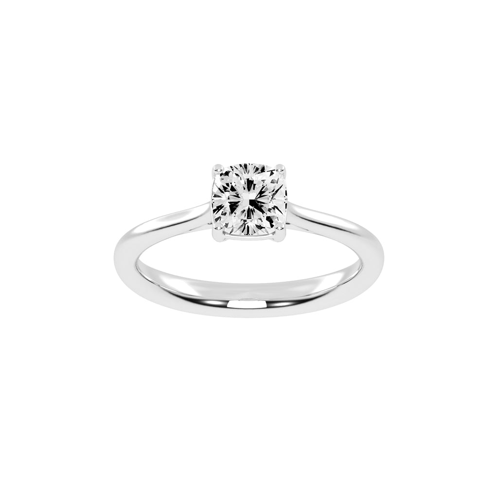Diamtique Cushion cut solitaire lab diamond ring
