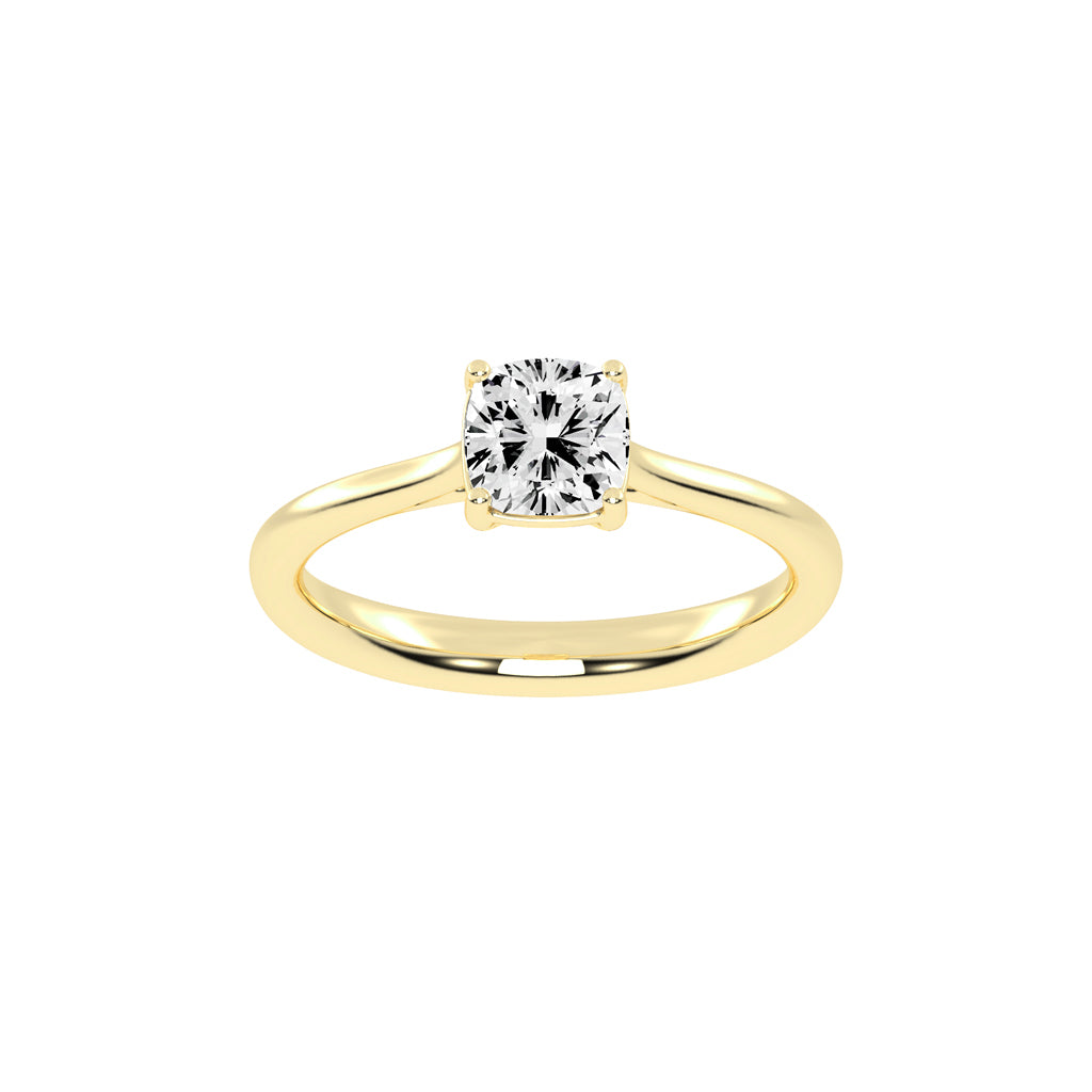Diamtique Cushion cut solitaire lab diamond ring