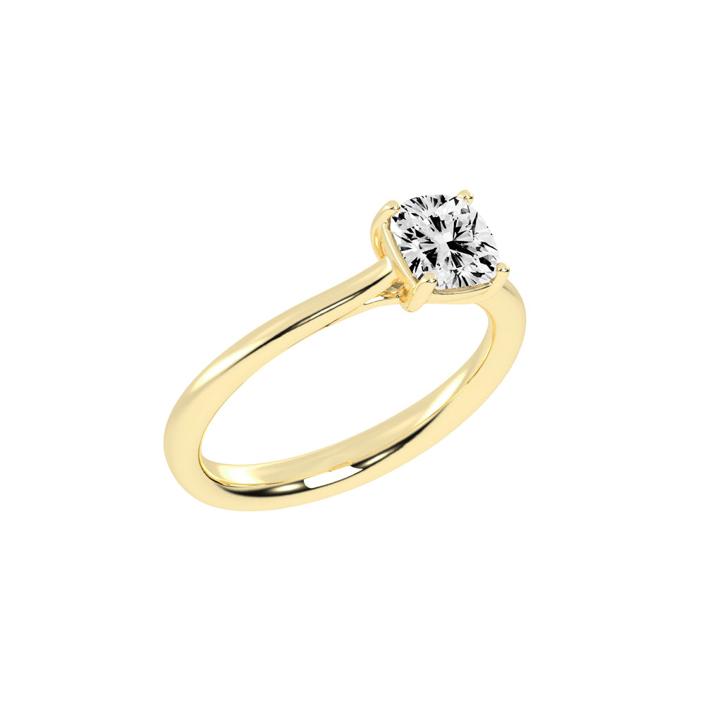 Diamtique Cushion cut solitaire lab diamond ring