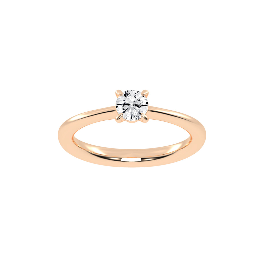 Soleria Tab Prong Round Cut Solitaire Lab Diamond Ring