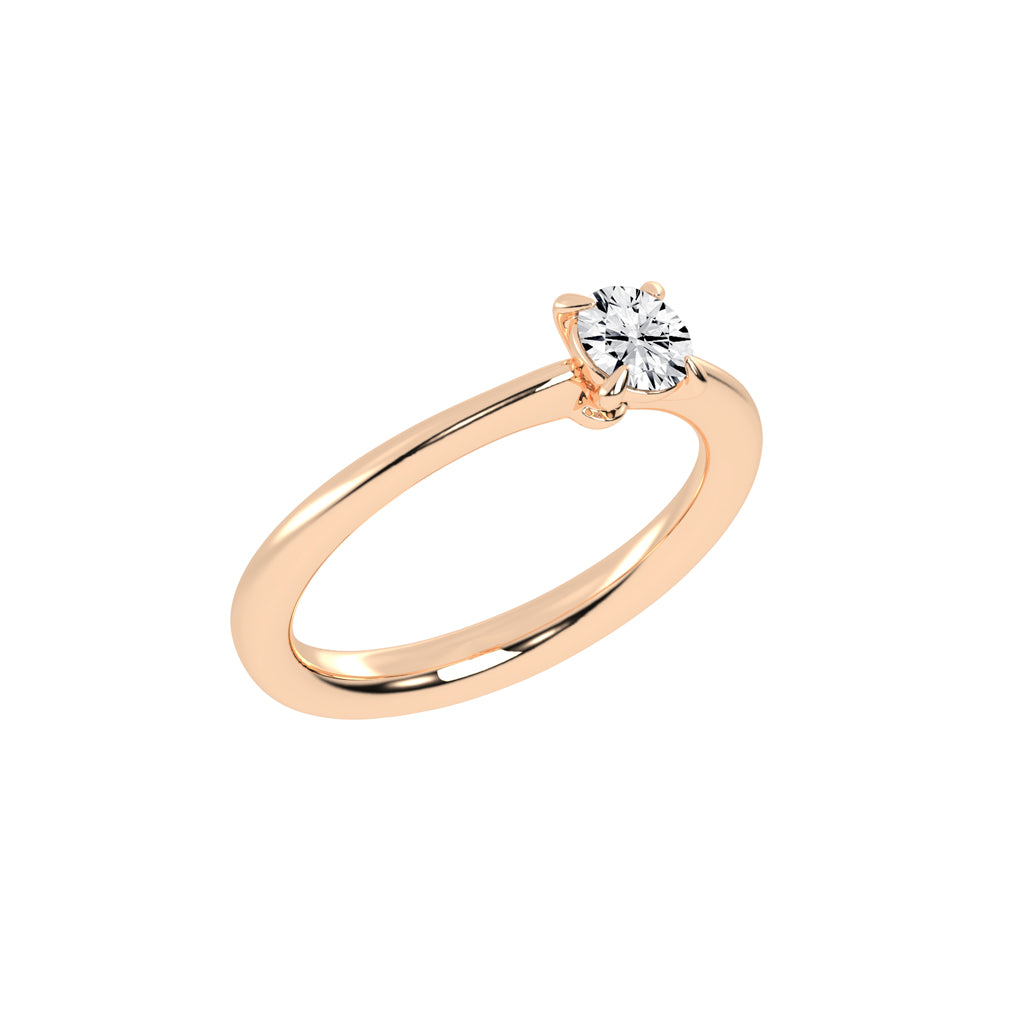 Soleria Tab Prong Round Cut Solitaire Lab Diamond Ring