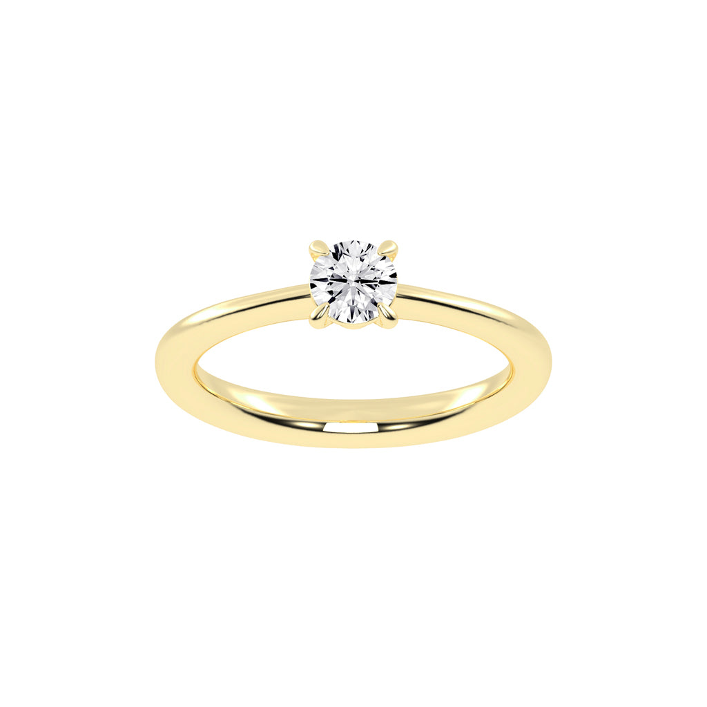 Soleria Tab Prong Round Cut Solitaire Lab Diamond Ring