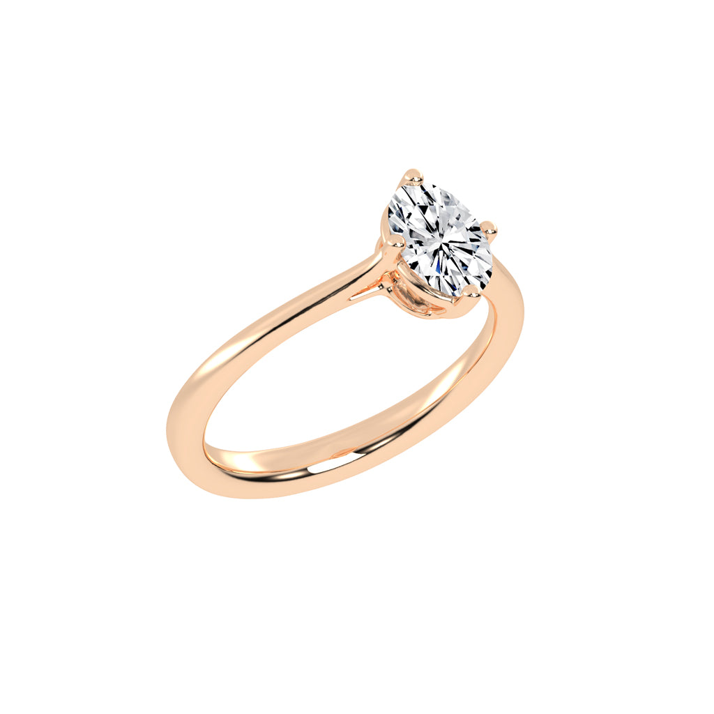Solivara Oval Cut Solitaire Lab Diamond Ring