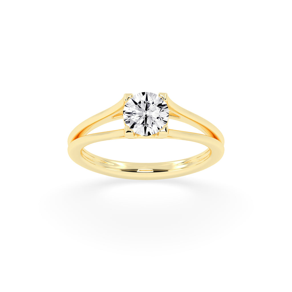 Soltrinia Split shank round cut solitaire lab diamond ring