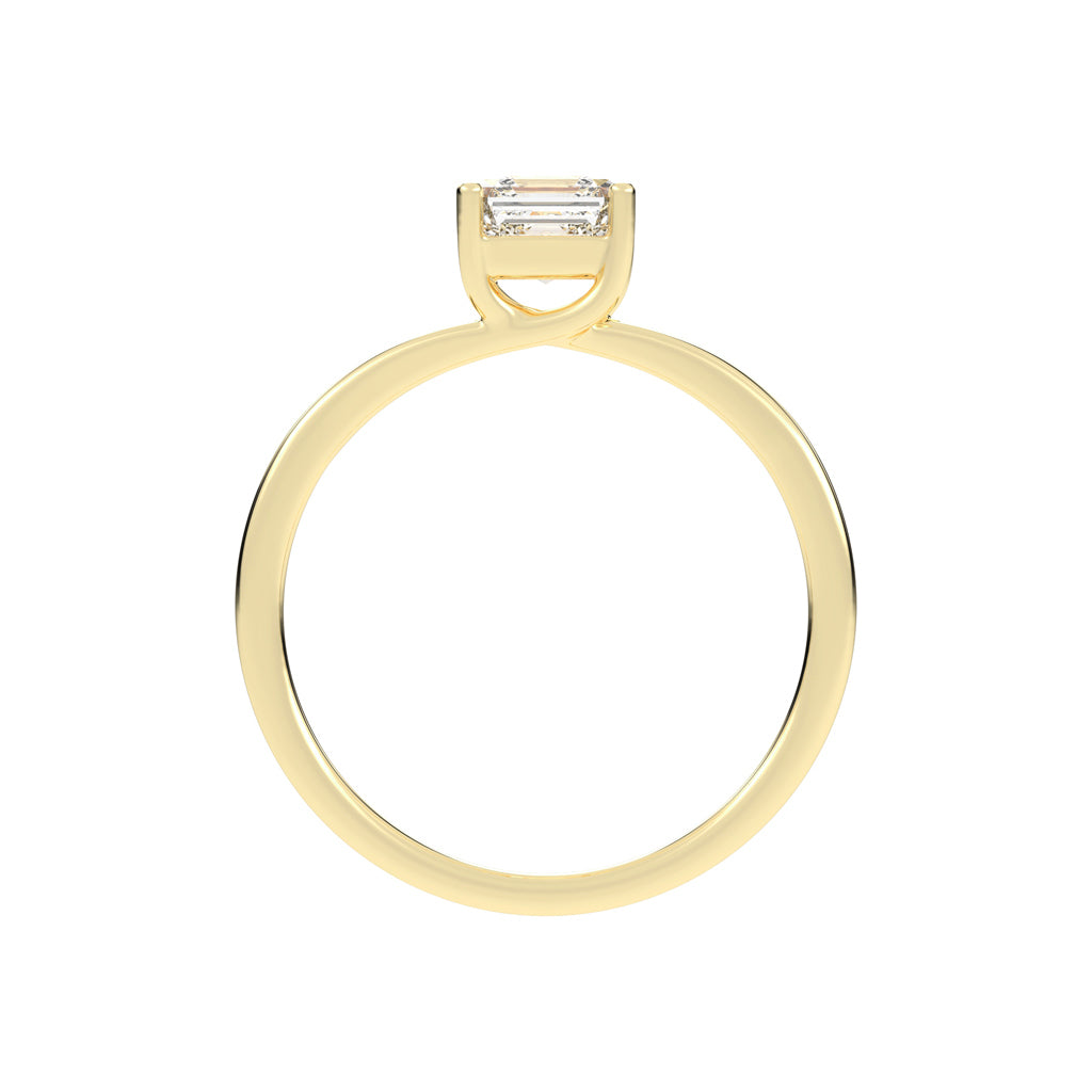 Solvione Square Emerald cut solitaire lab diamond ring