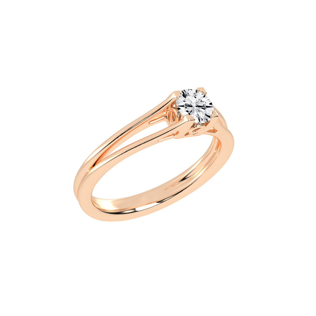 Solinella V-Shape Prong Round Cut Lab Diamond Ring