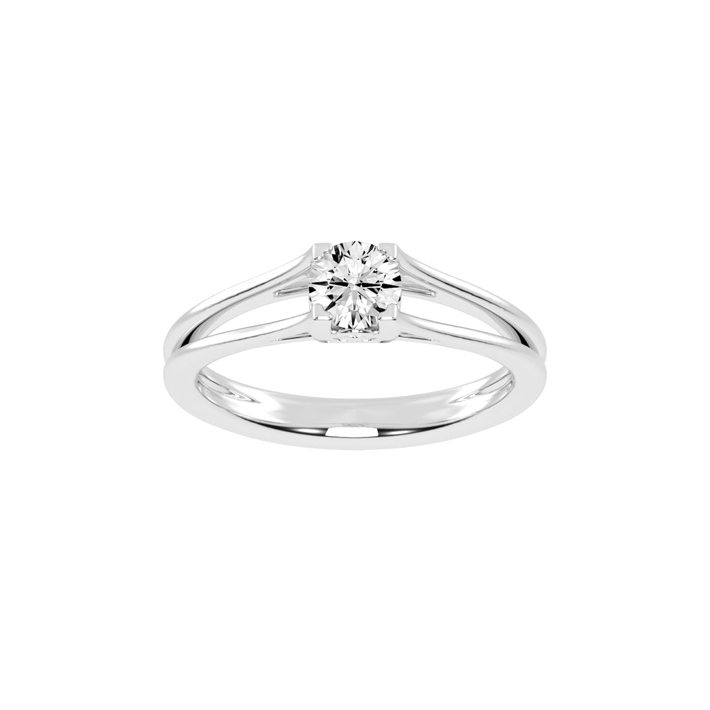 Solinella V-Shape Prong Round Cut Lab Diamond Ring