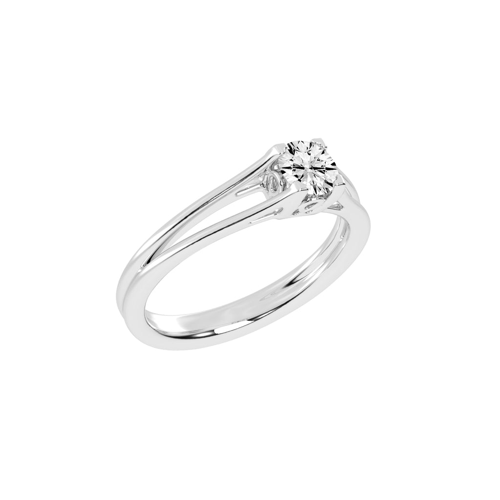 Solinella V-Shape Prong Round Cut Lab Diamond Ring