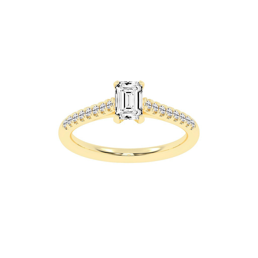 Valovon Shared Prong Round Cut Lab Diamond Ring