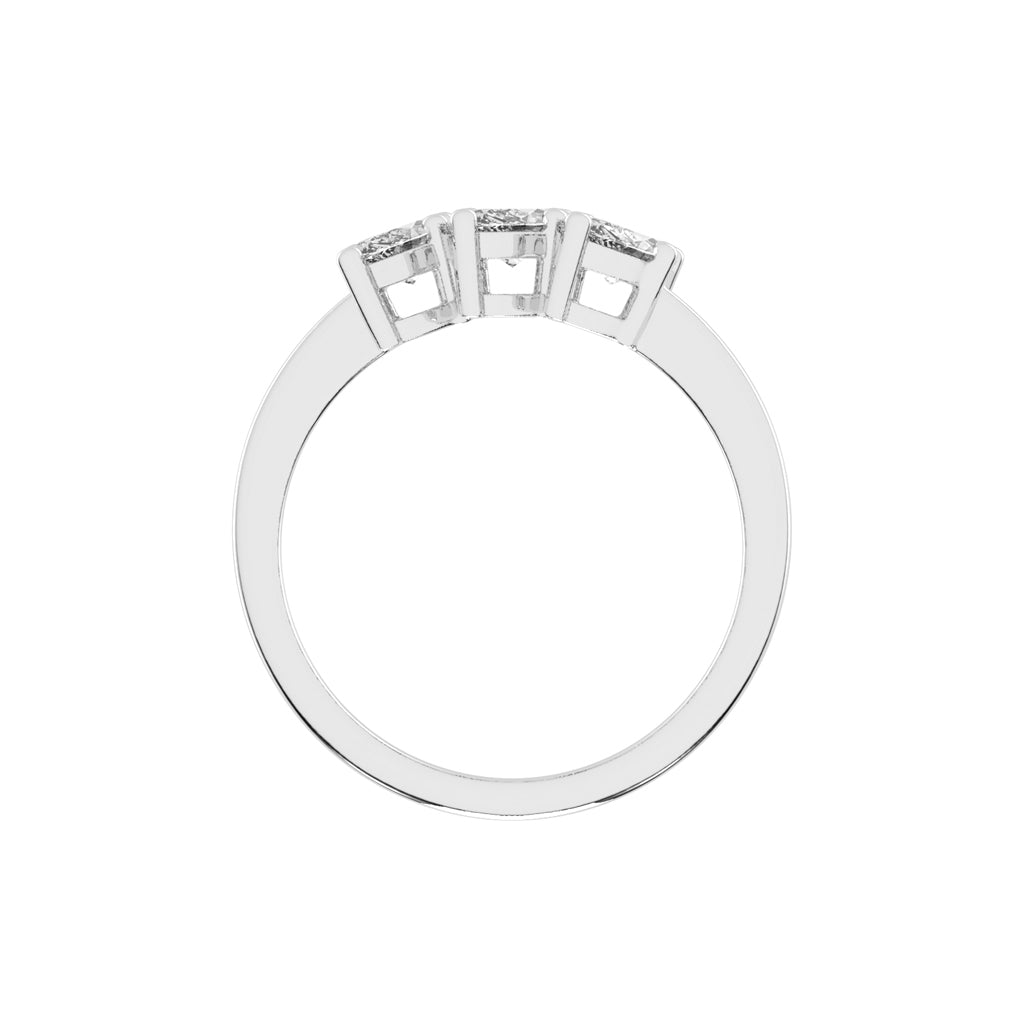 Triancea marquise cut three stone lab diamond ring