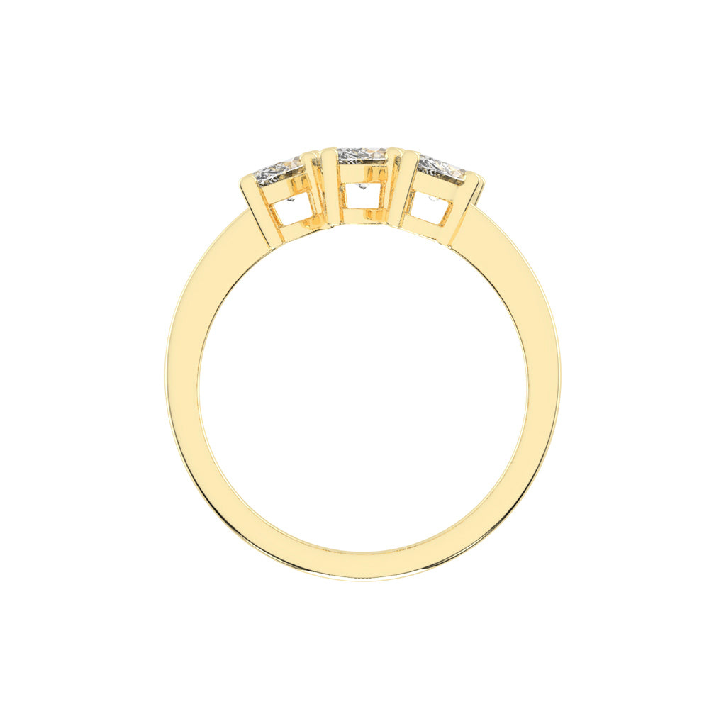 Triancea marquise cut three stone lab diamond ring