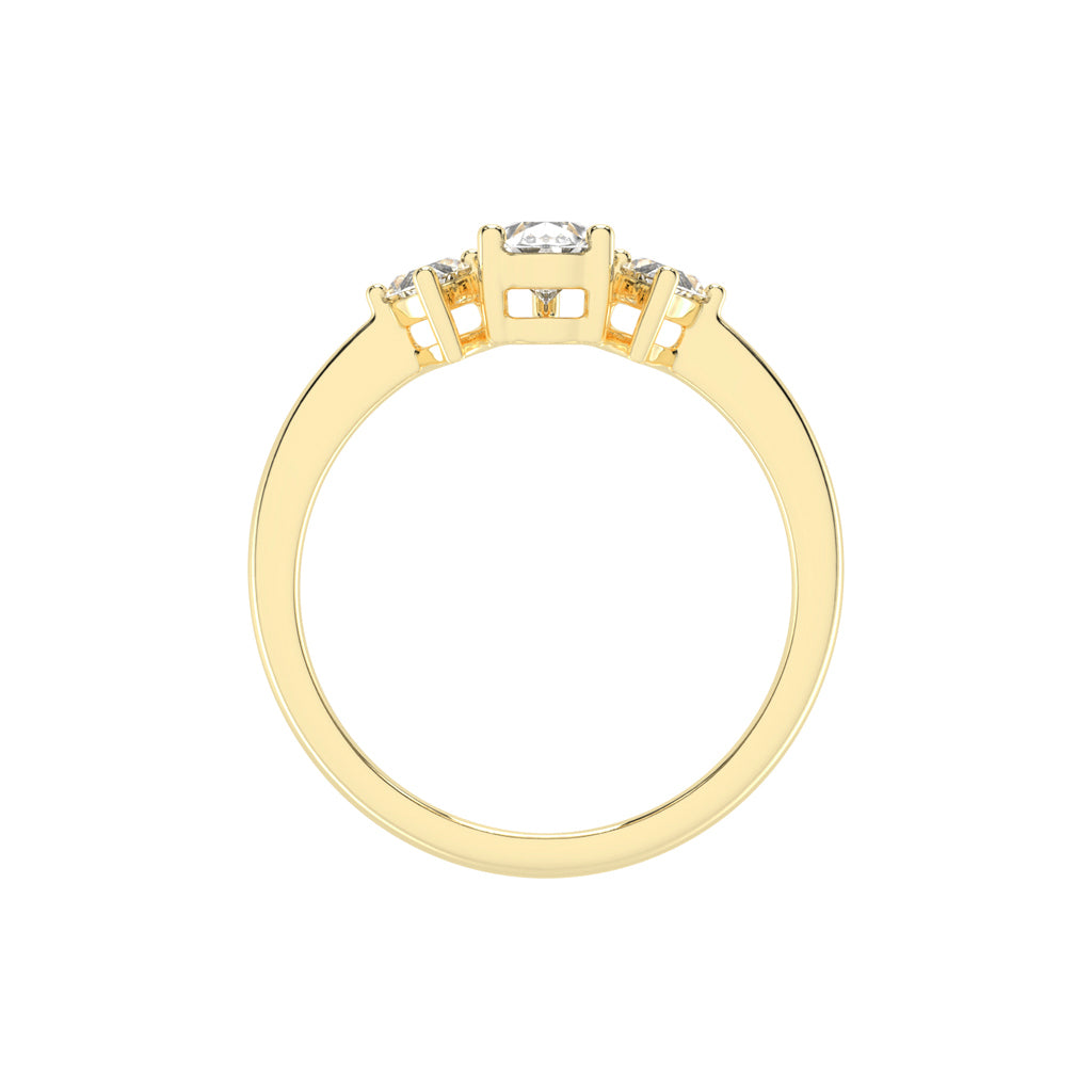 Triadiva Pear Cut Three Stone Lab Diamond Ring