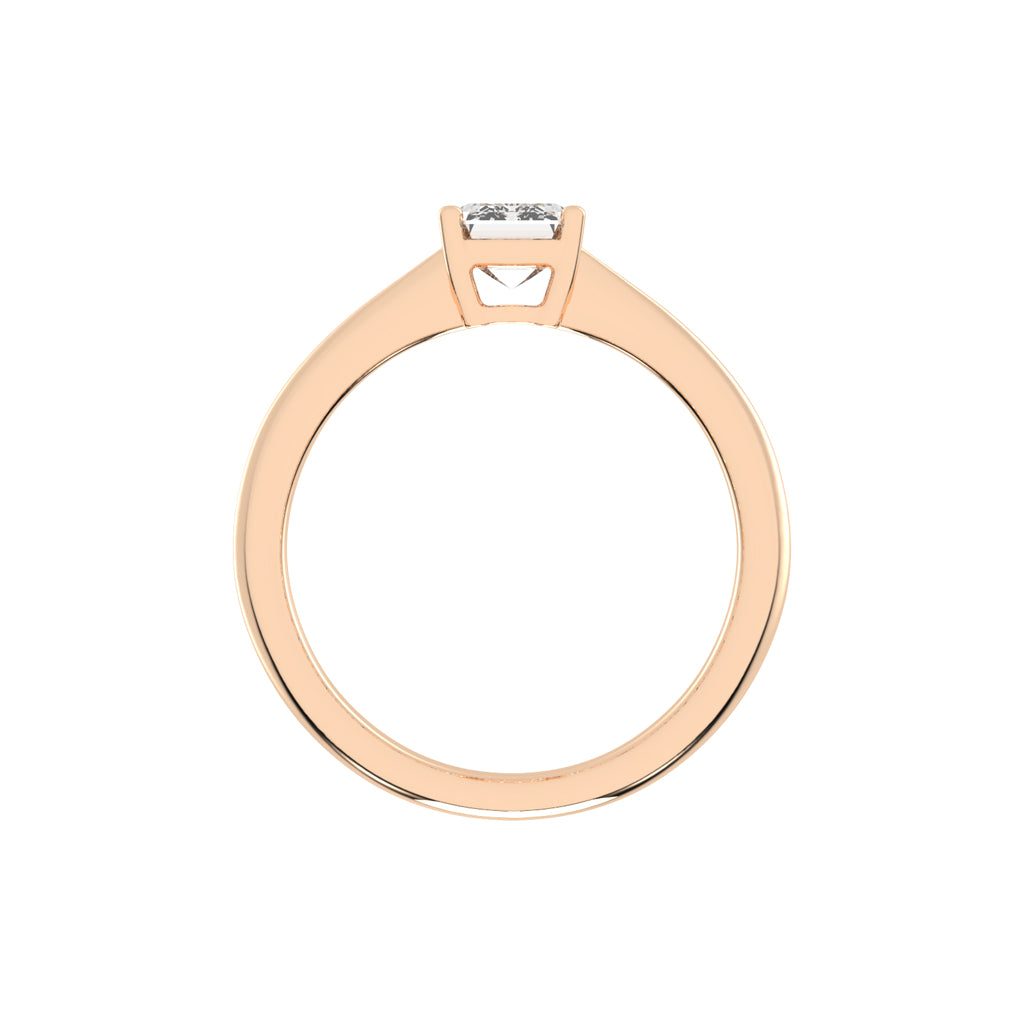 Solione emerald cut solitaire lab diamond ring