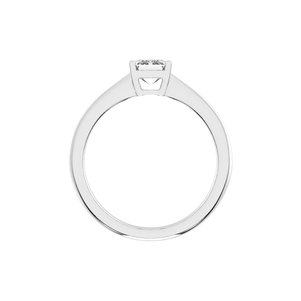 Solione emerald cut solitaire lab diamond ring