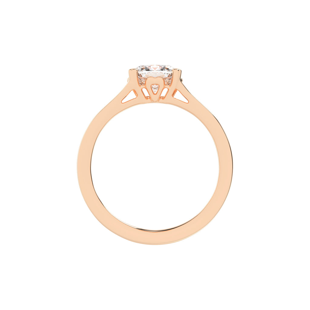 Soltrielle cushion cut solitaire lab diamond ring