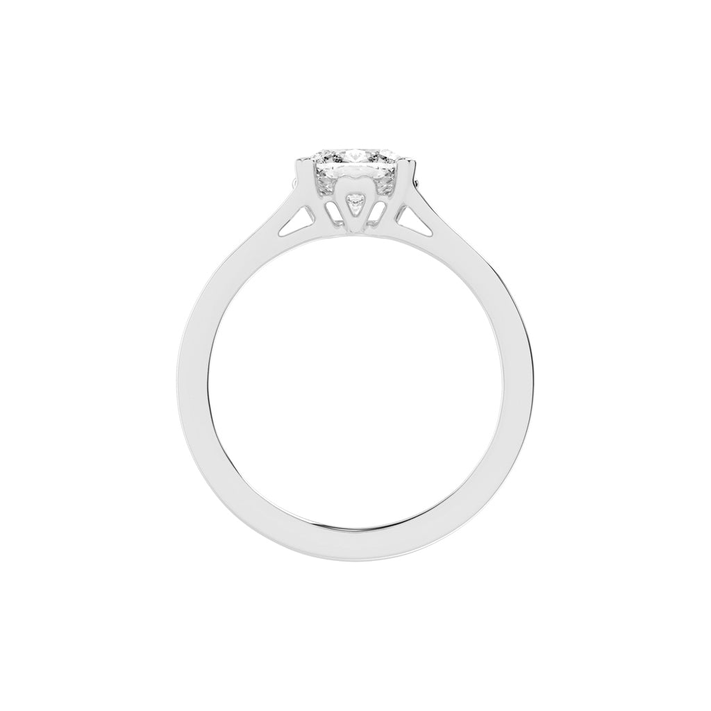 Soltrielle cushion cut solitaire lab diamond ring