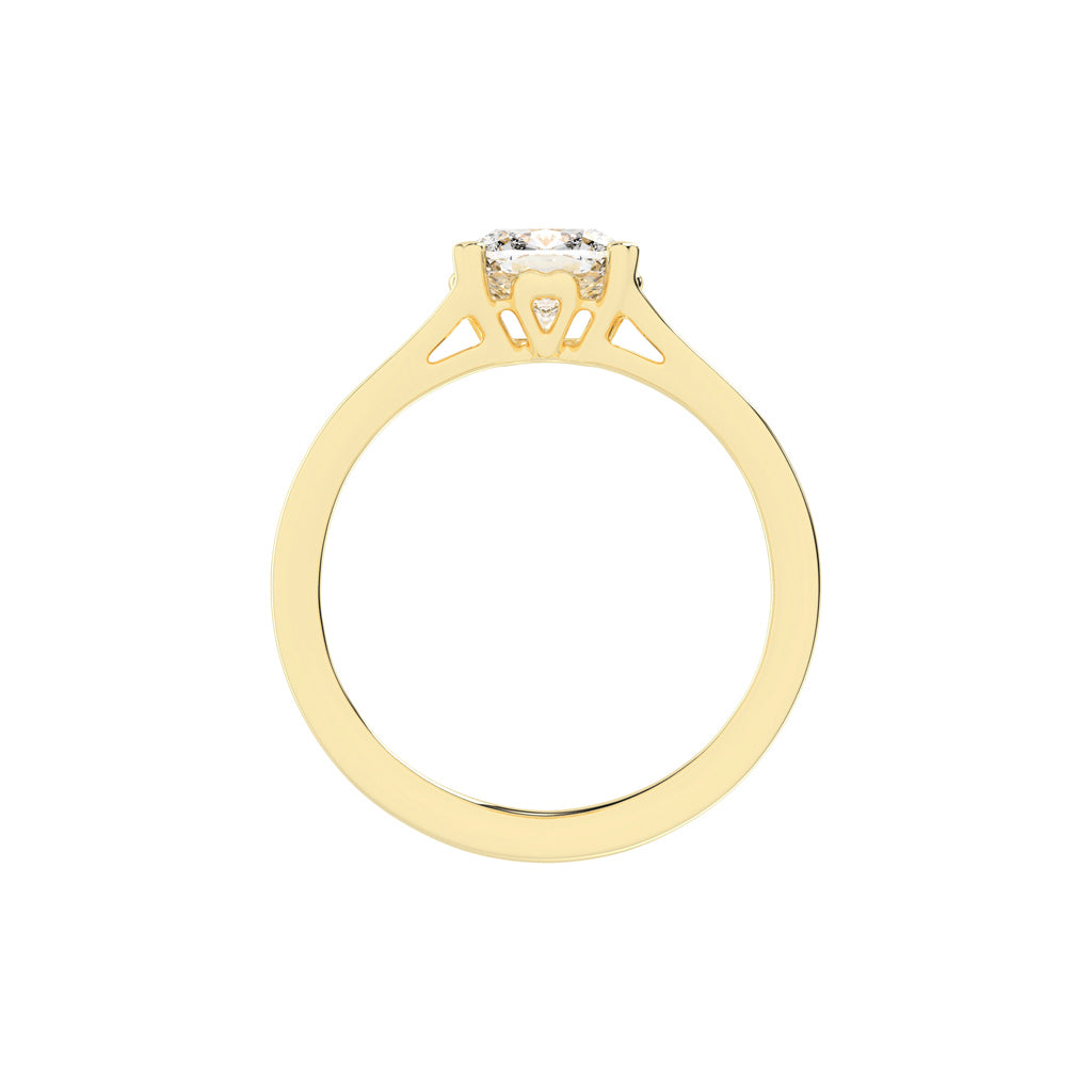 Soltrielle cushion cut solitaire lab diamond ring
