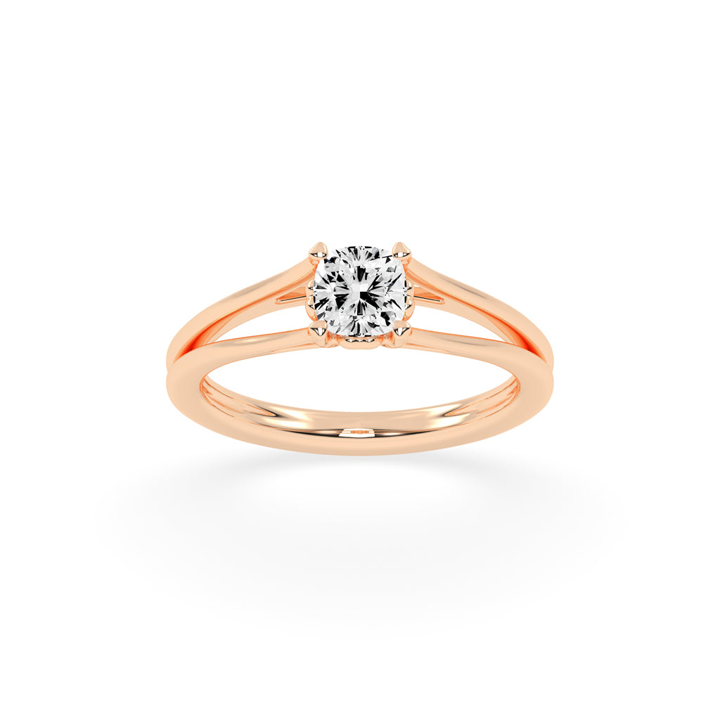 Solindora Split shank Princess cut lab diamond ring