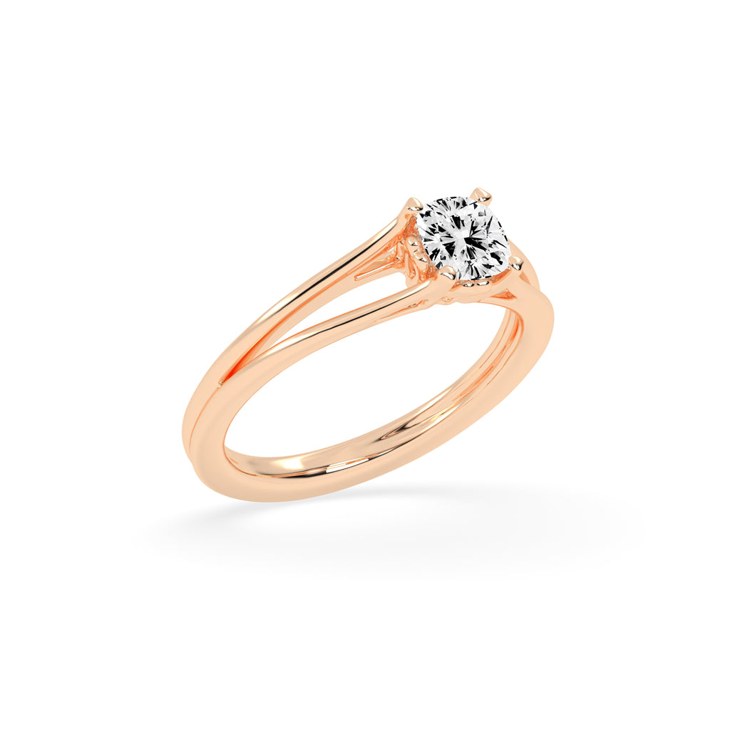 Solindora Split shank Princess cut lab diamond ring