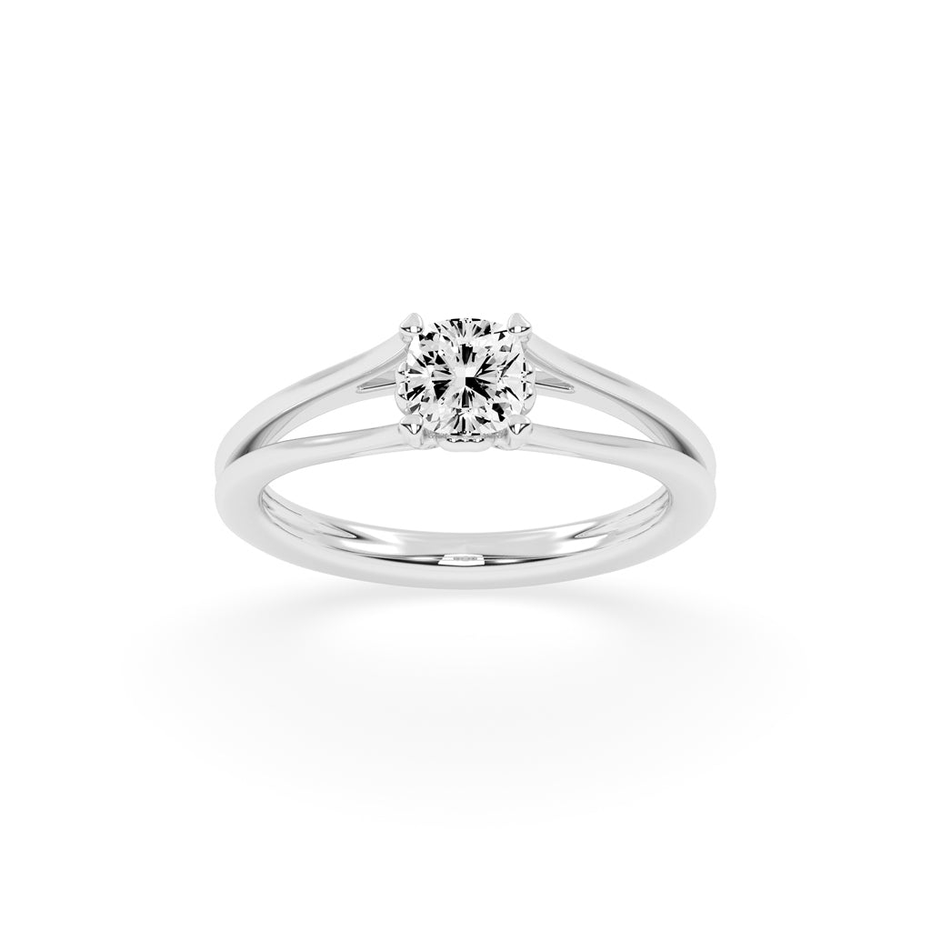Solindora Split shank Princess cut lab diamond ring