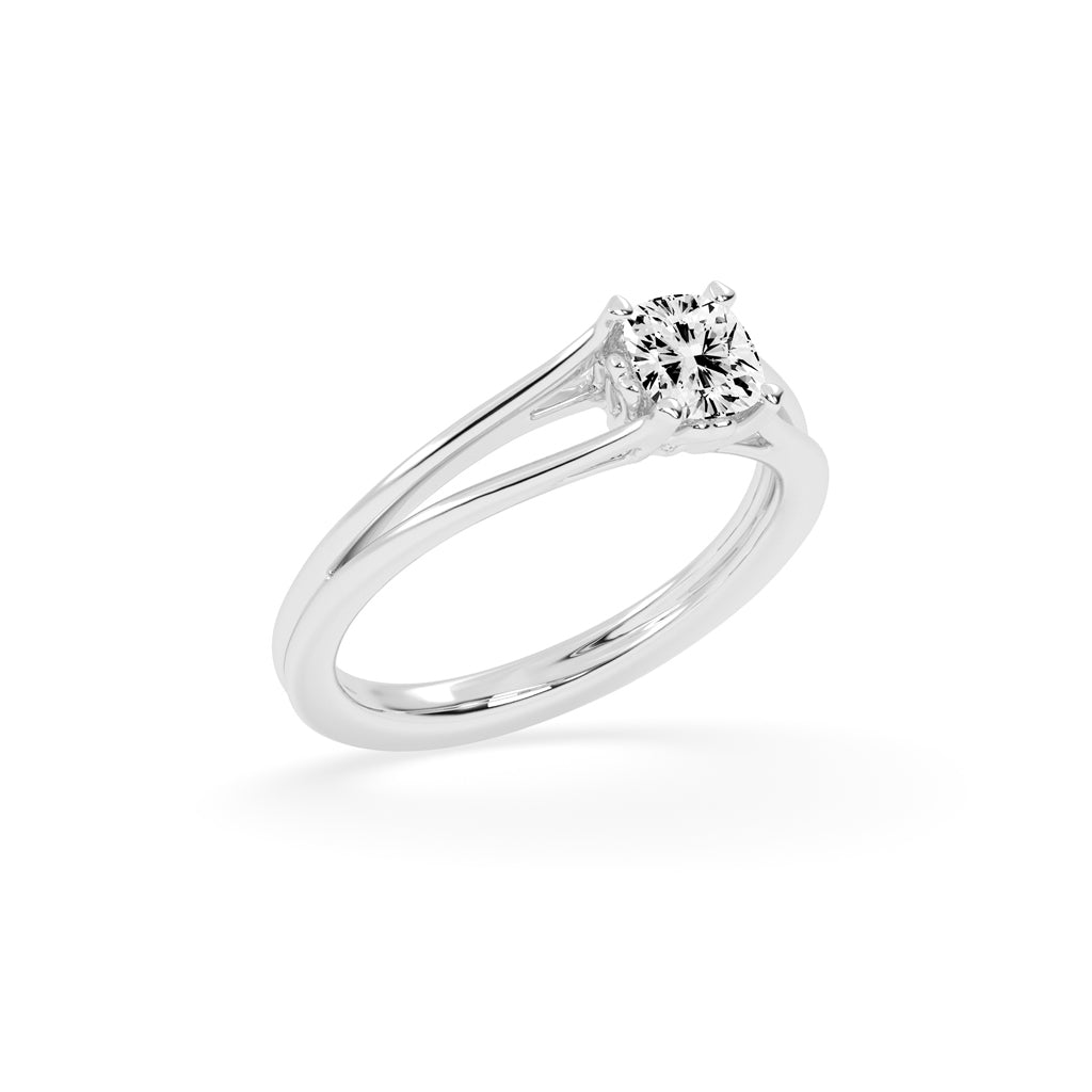 Solindora Split shank Princess cut lab diamond ring