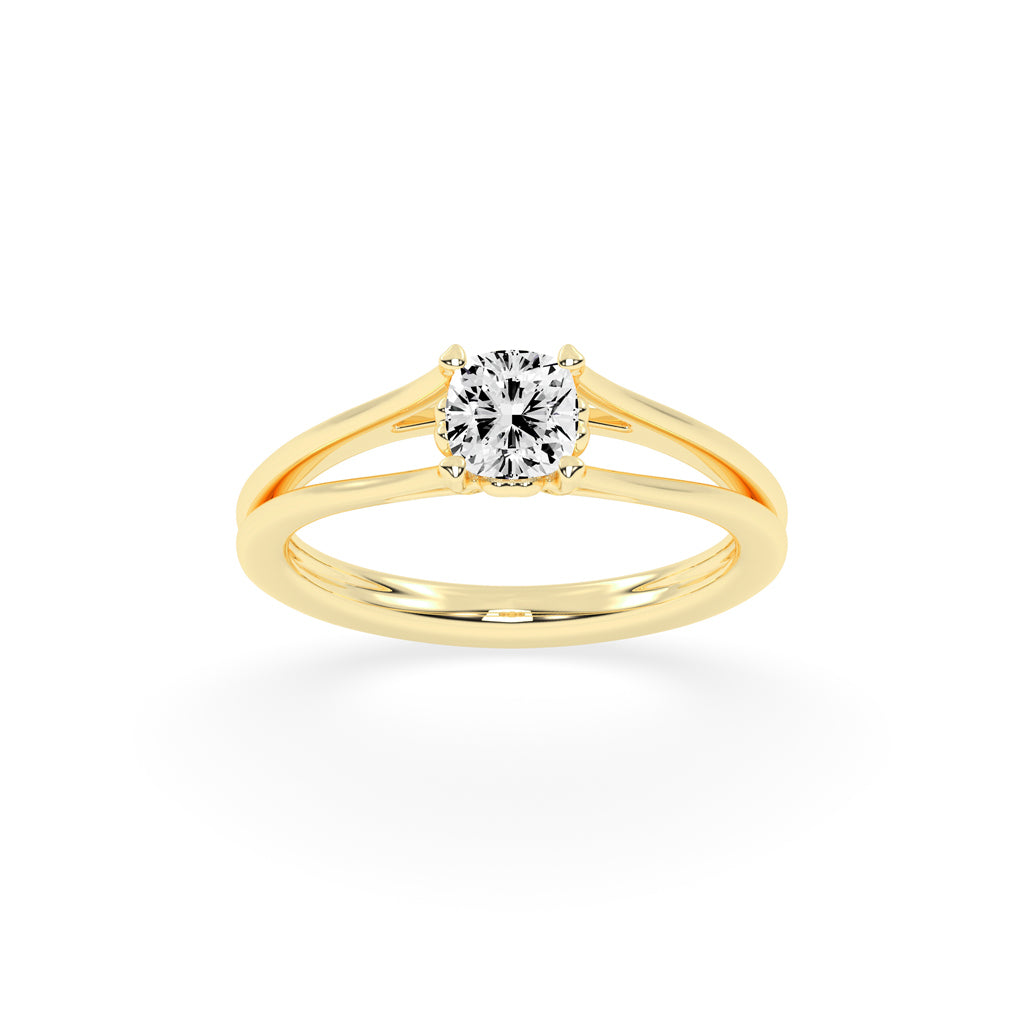 Solindora Split shank Princess cut lab diamond ring