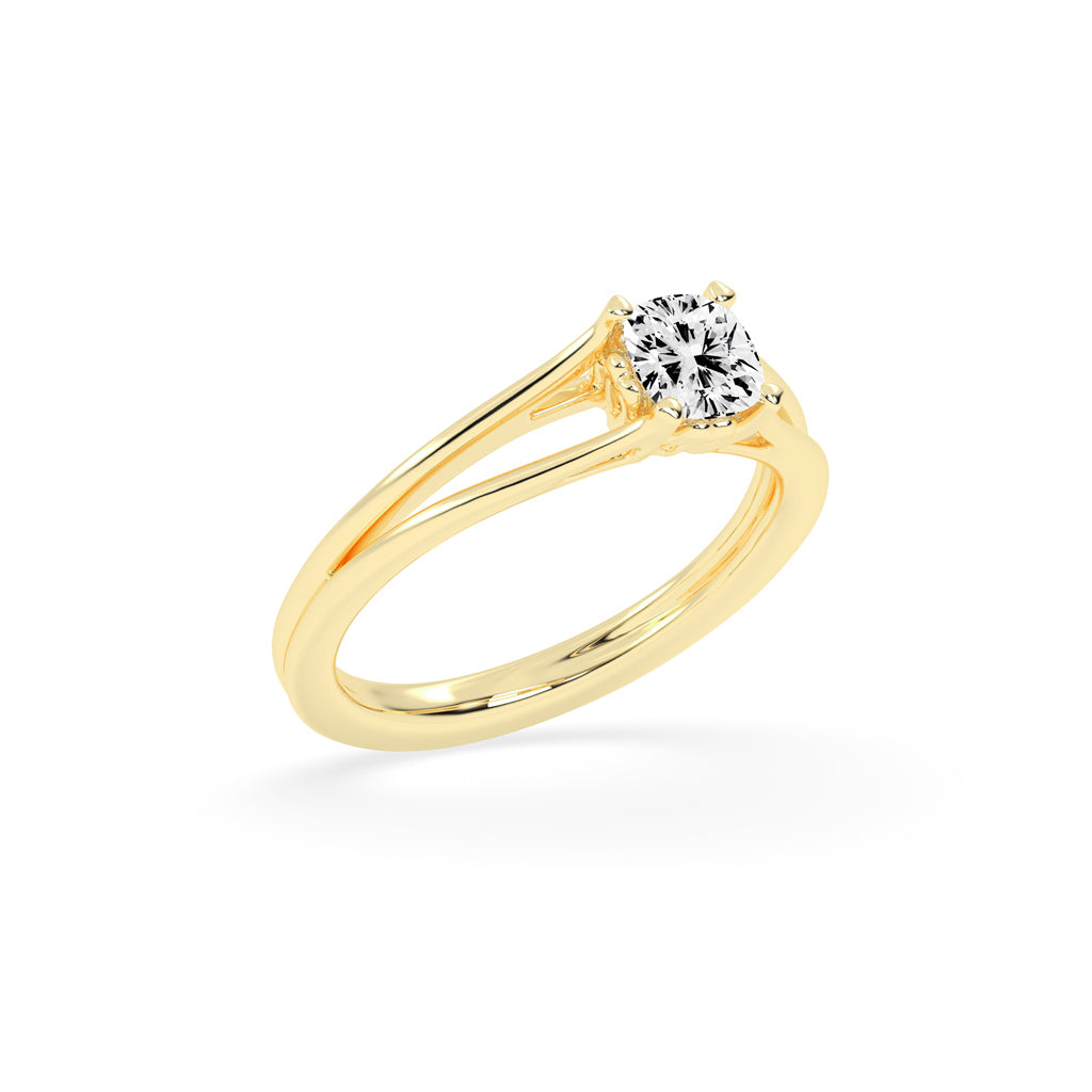 Solindora Split shank Princess cut lab diamond ring