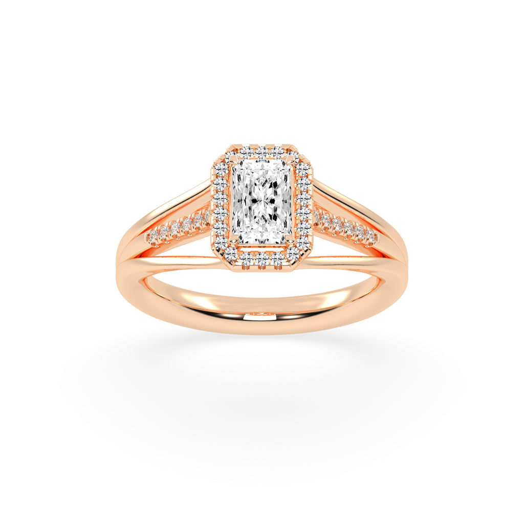 Elysira Split shank radiant cut classic lab diamond ring