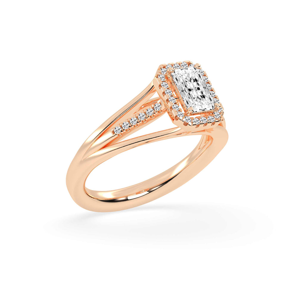 Elysira Split shank radiant cut classic lab diamond ring