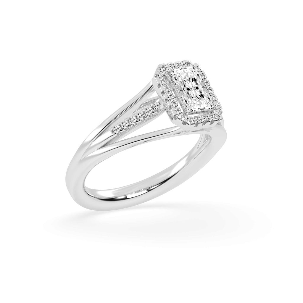 Elysira Split shank radiant cut classic lab diamond ring
