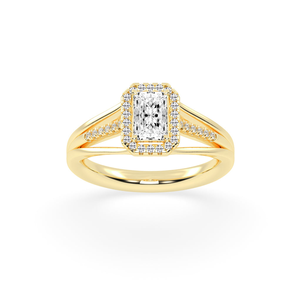 Elysira Split shank radiant cut classic lab diamond ring