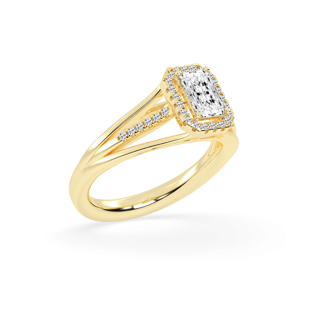 Elysira Split shank radiant cut classic lab diamond ring