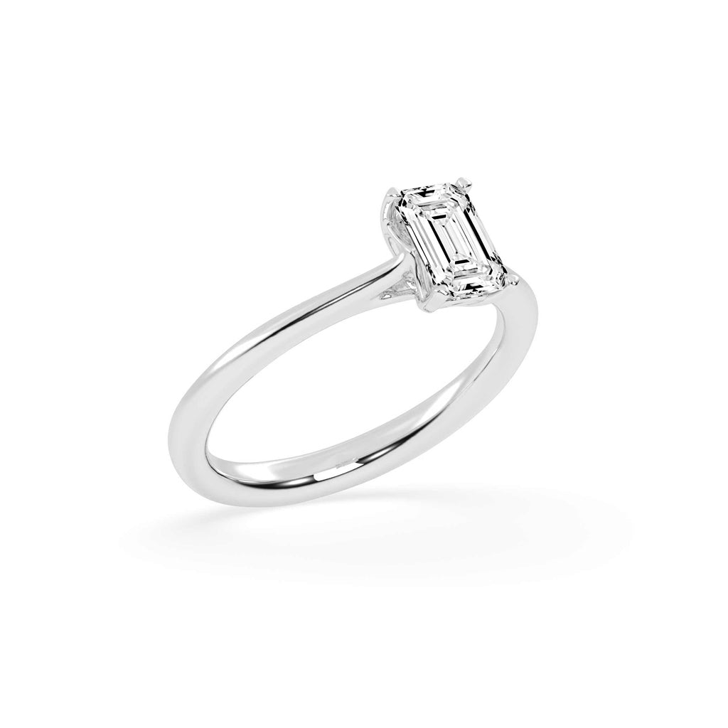 Solaveris Emerald cut solitaire lab diamond ring