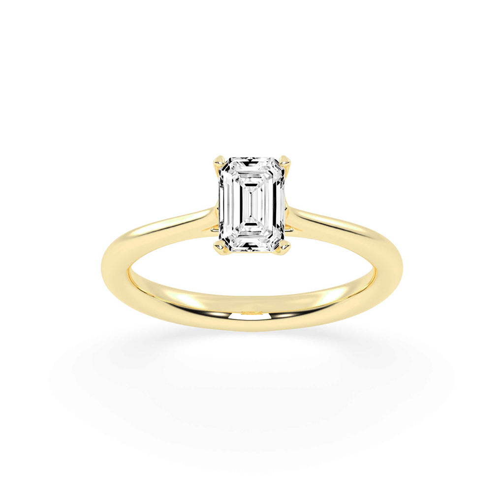 Solaveris Emerald cut solitaire lab diamond ring