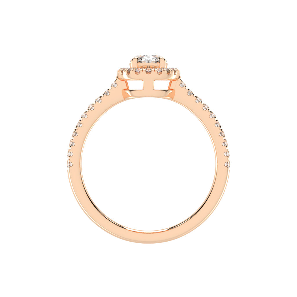 Halireva oval cut halo lab diamond ring